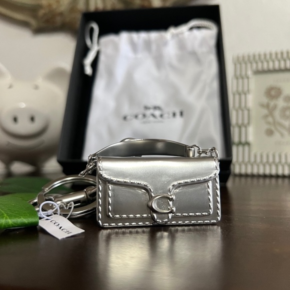 Coach Silver Tabby Bag Charm - Picture 3 of 9